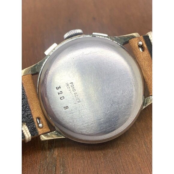 Felder Delbana Men's Watch Vintage Swiss Manual Wind WWII Chronograph Black Dial - Picture 8 of 15